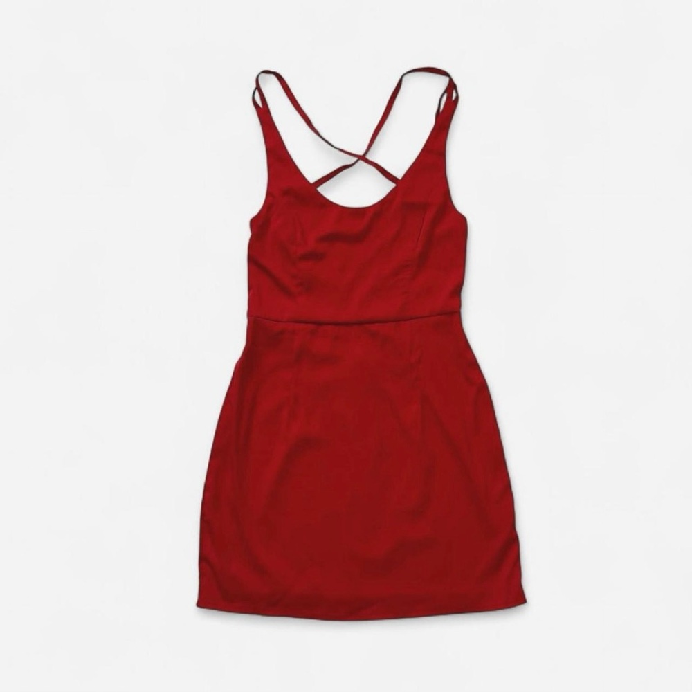 Tobi Red Sheath Spaghetti Strap Cocktail Dress